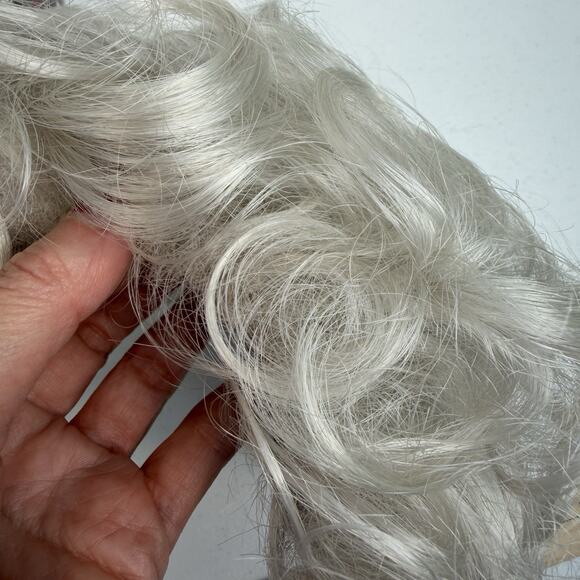 Look Of Love Synthetic Curly Casquette Hair Piece Accordion Clips Gray 60 213 - Picture 7 of 9